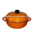 color enamel stock pot with bakelite knob and color polish